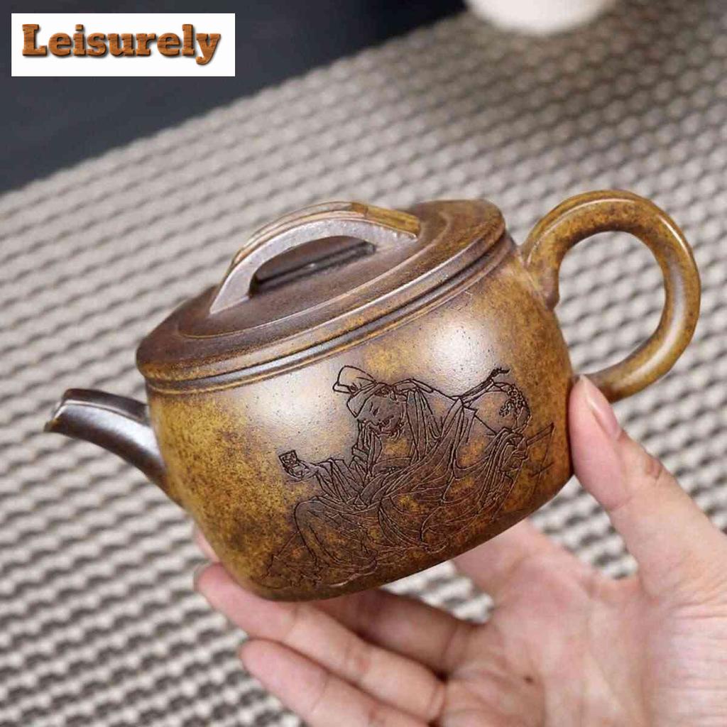300ml Yixing Lilla Leire Tekanner Håndlaget Kanne med Stor Kaliber Rå Malm Hypertermi Seksjon Gjørmekjele med Filter Zisha Tesett Gave
