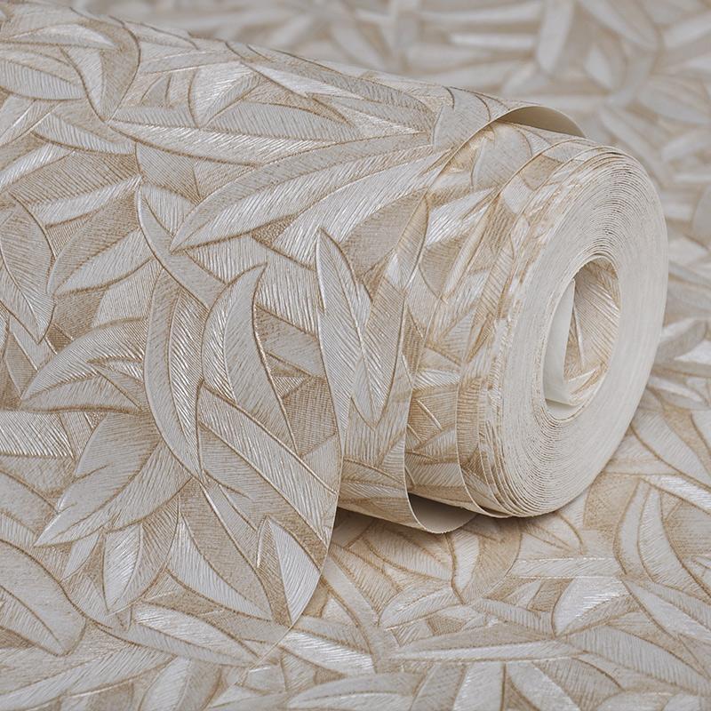 

3D Stereoscopic Brushed Leaf Wallpaper Luxury Living Room Bedroom Plain Pure Color Wallpaper Roll 10mx53cm
