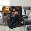 Halloween Beauty digital-printed polyester Bedroom velvet flannel cover blanket Fleece soft sofa cover blankets for beds