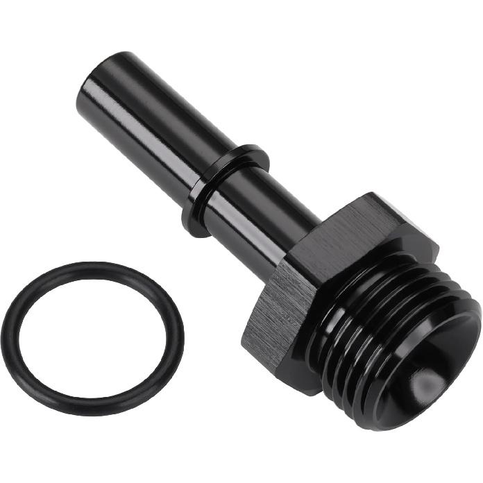 8AN -8 ORB Male to 3/8" SAE Quick Disconnect Connect Male Push On EFI Fuel Fitting Adapter Straight Aluminum Black