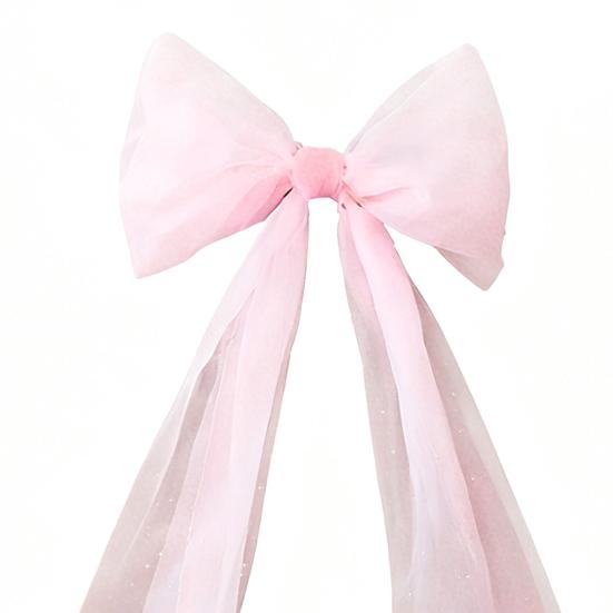 Christmas Tree Topper Bow Extra Large Mesh Bow with Long Streamers for Holiday Wedding Birthday Party Wall Decoration