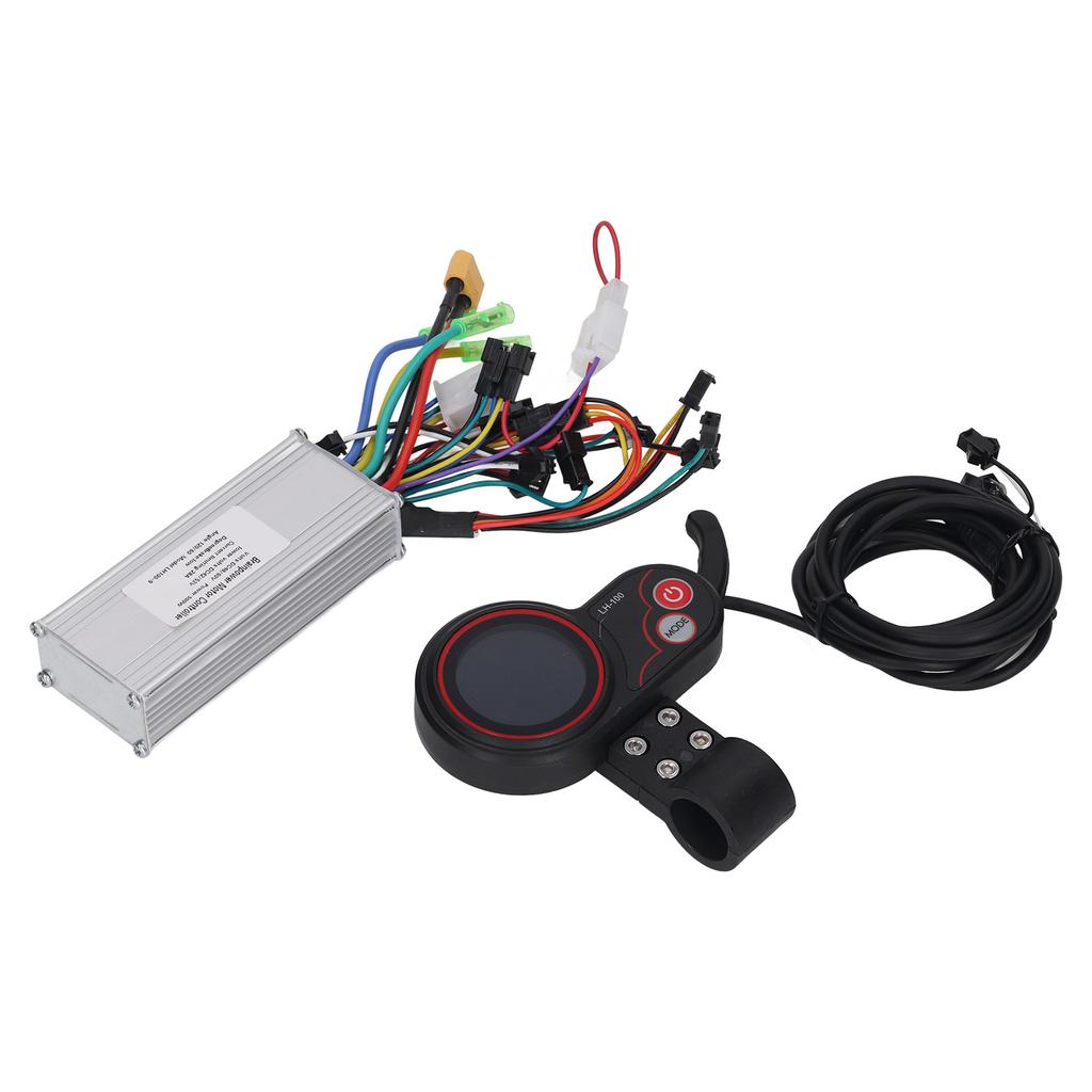 48V 60V Electric Bike Scooter Controller with Round Colorful Thumb Throttle LH100 LCD Panel for 500W Motors