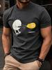 Unisexs Round Neck Tee Funny Egg Fight Cartoon Graphic Print Light Cotton Humor Novelty Street Daily Short Sleeve Casual Top
