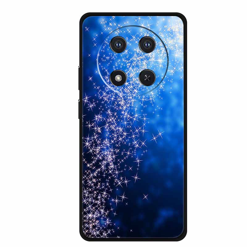 For Honor X9c Case X 9 c Coque Flowers Black Silicone TPU Soft Back Cover For Honor Magic 7 Pro Magic7 5G lite Phone Case Funda