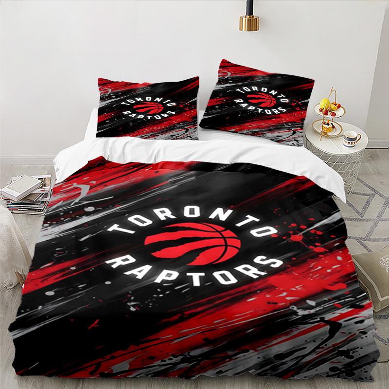 Raptors Basketball Logo Bedding Set 3pcs, High Quality Bedding Set Including 1pc Duvet Cover And 2pcs Pillowcases for Bedroom, Dormitory Gift