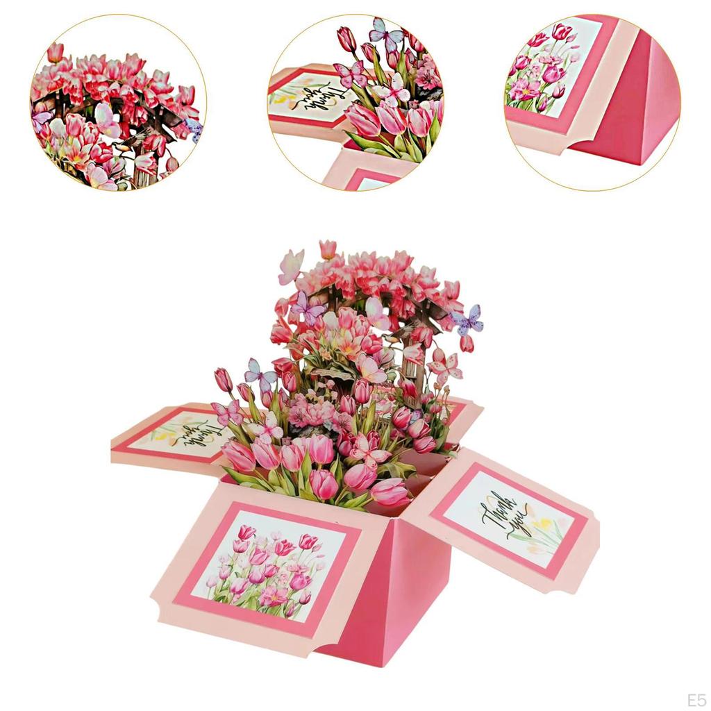 3D Bouquet Greeting Card, Mother's Day Birthday Gift for Mother, Grandma,