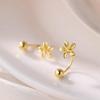 925 Sterling Silver Needle Flower Stud Earrings: 2025 New Luxury Niche Design for Women