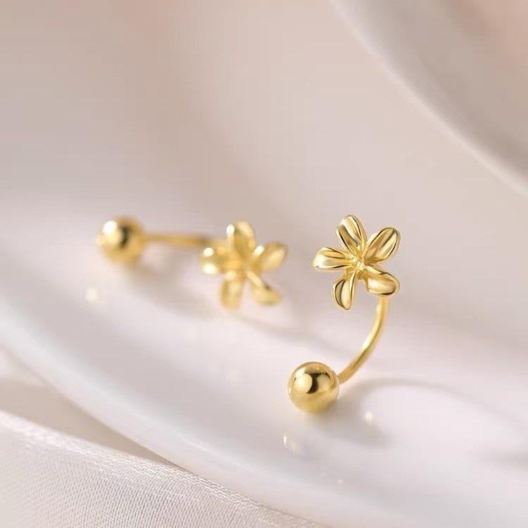 925 Sterling Silver Needle Flower Stud Earrings: 2025 New Luxury Niche Design for Women