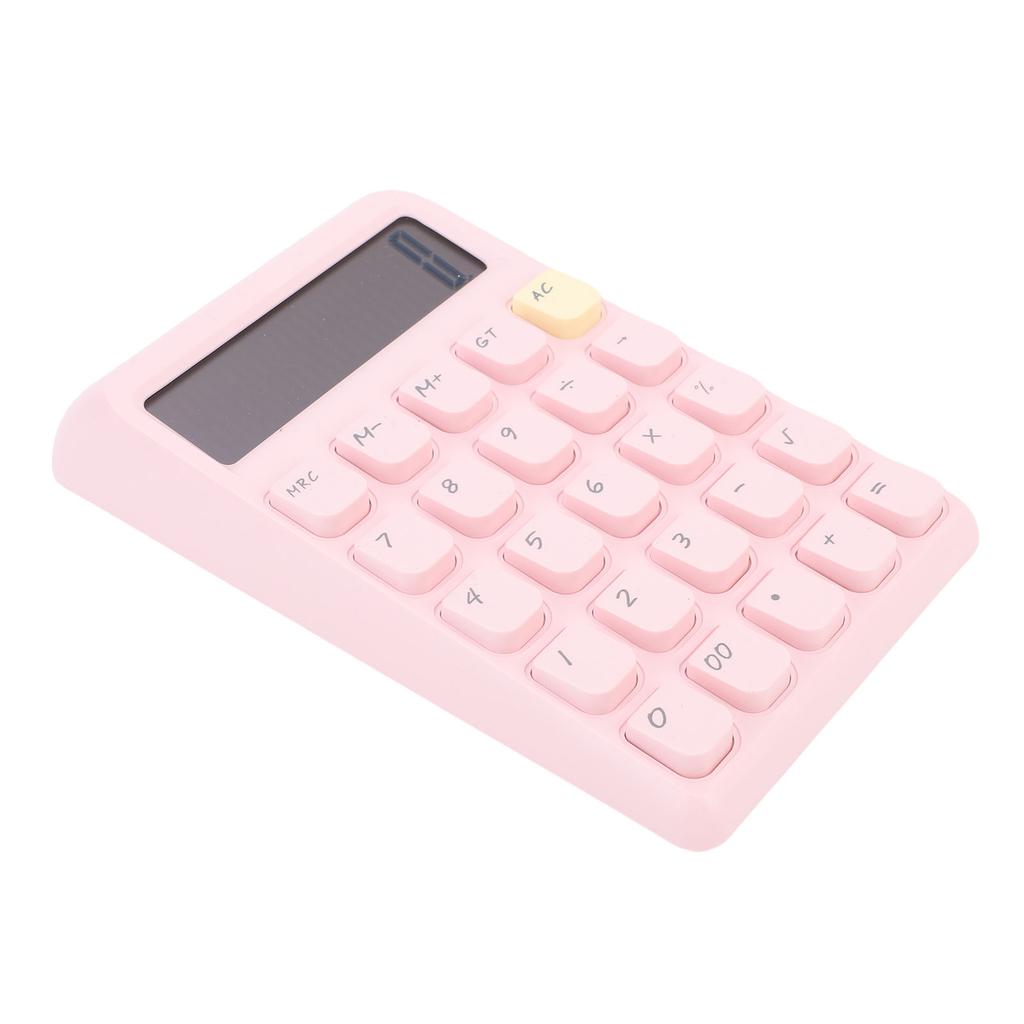 Solar Calculator 12 Digits Large Display Responsive Mechanical Buttons Cute Basic Standard Calculator for   Study