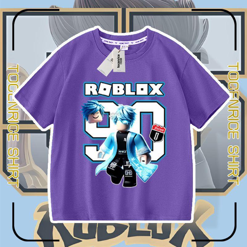 ROBLOX Аниме Виртуальный Мир Унисекс Летняя Футболка - Короткий Рукав Свободный Крой для Детей Size 100 1340₽