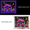 1pcFluorescent colored mushroom tapestry, ultraviolet black light natural plant forest moon flower mysterious night sky tapestry
