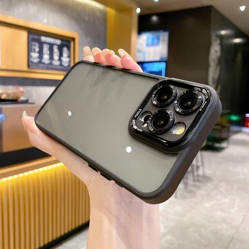 Applicable To IPhone 16 Fine Shield Eagle Eye Phone Case Colored Border Transparent Protective Case 14 Apple 13pro