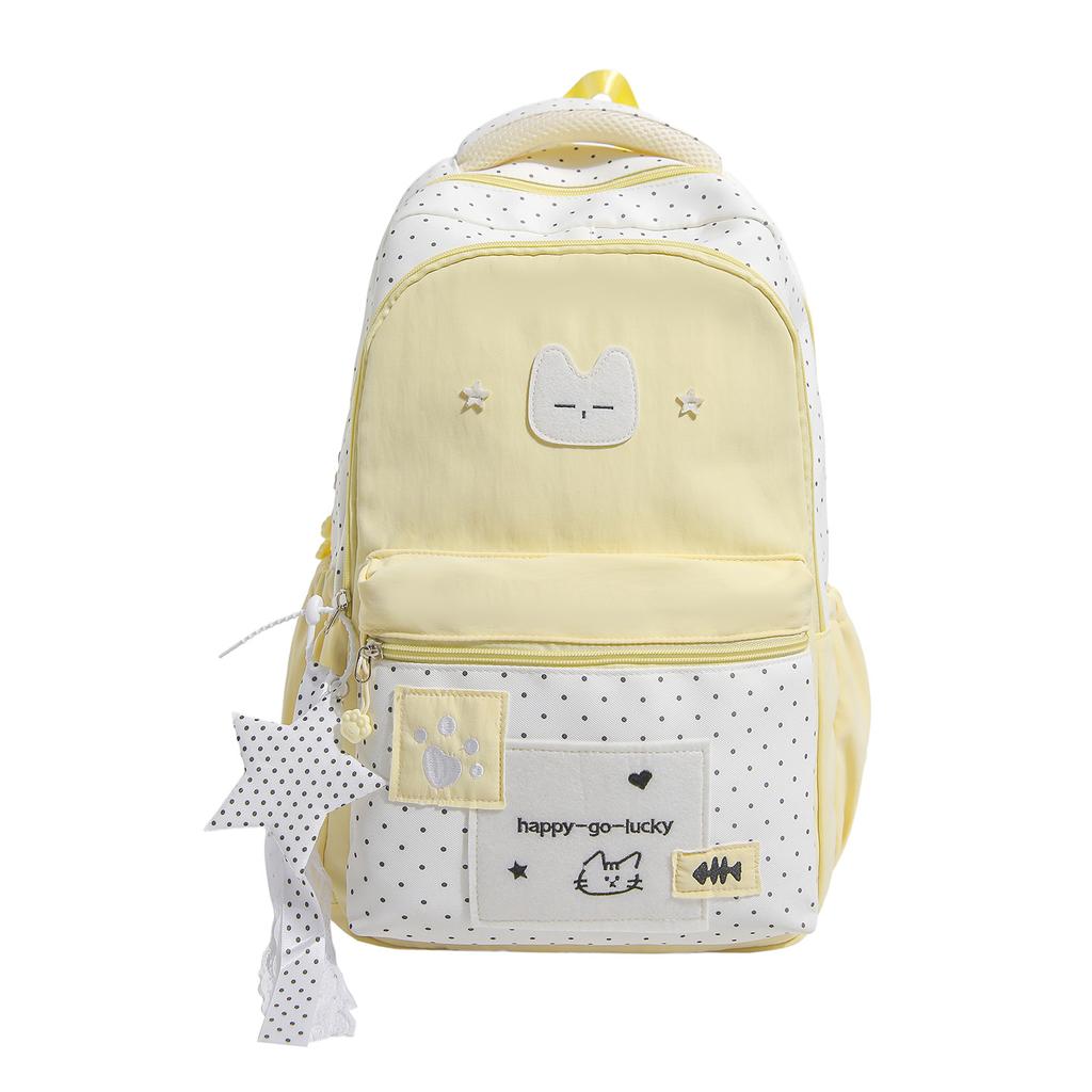 Zaino scolastico giapponese nuovo di alta qualità fresco e dolce gatto carino pois zaino studenti delle scuole medie zaino da viaggio leggero