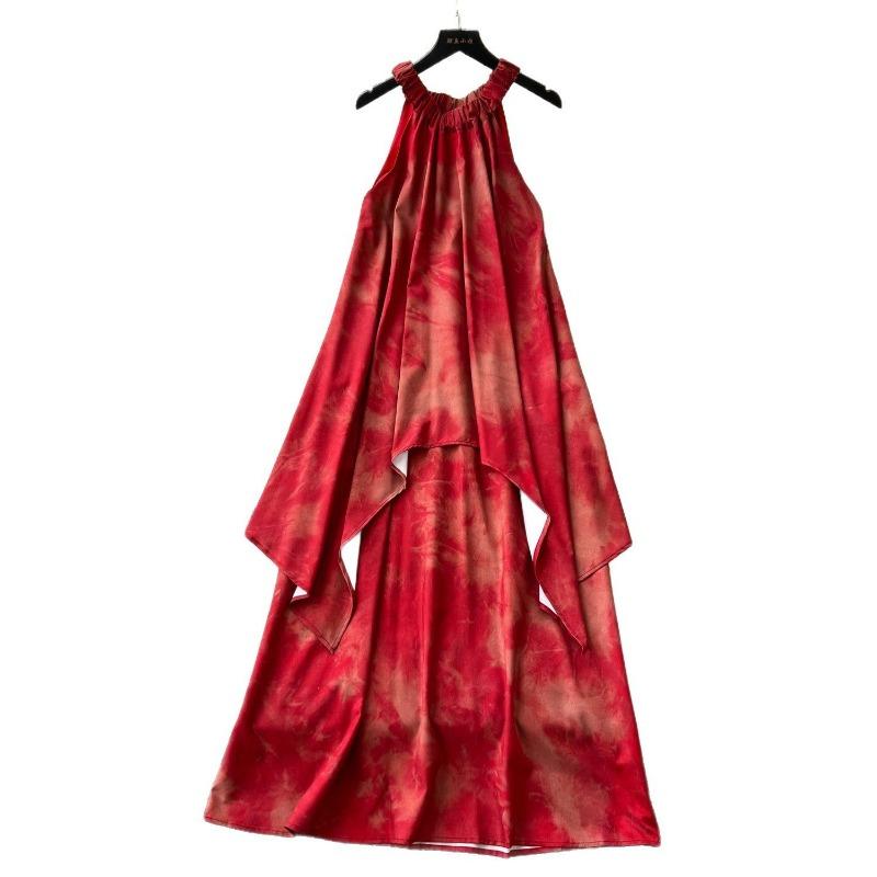 Women's Off-the-neck Dress French Loose Style Irregular Vacation Dress