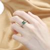 2026 Micro-set Zircon Retro Emerald Square Ring, Female European and American Simple Engagement Ring
