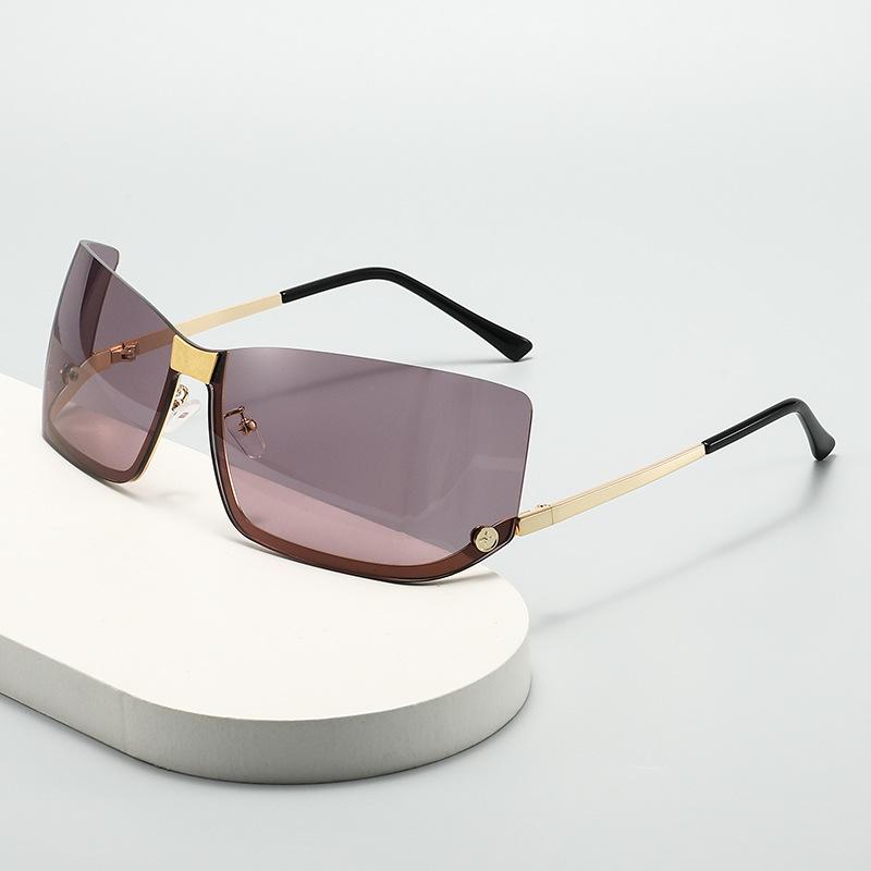 New retro simple half-frame metal sunglasses for men and women outdoor camping driving sunglasses Europe and America