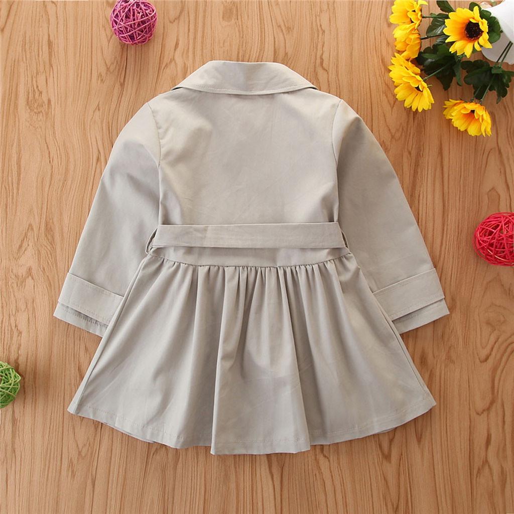 Batole Dětské Dětské Dívčí Trenčkot Větrovka Bunda s dlouhým rukávem Outwear