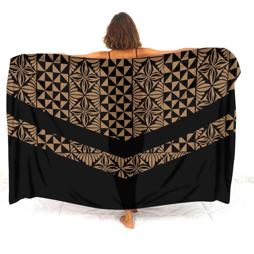 Resort Seaside Tourism Tribal Ethnic Style Women'S Sarong Polynesian Print Custom Seaside Beach Dress