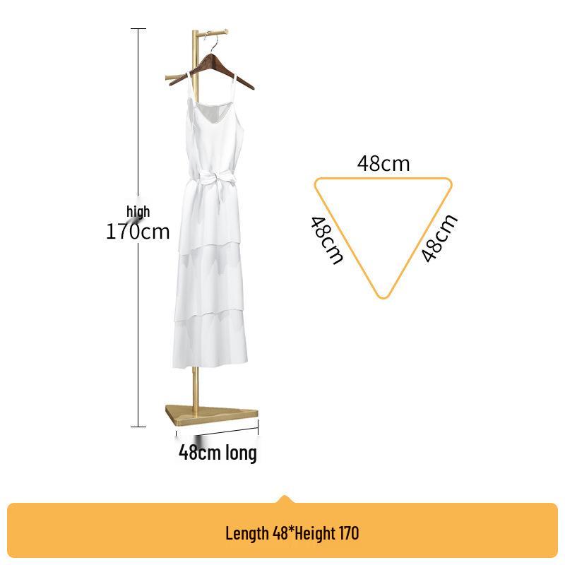 Gold Floor-Standing Hanging Rack for Women's Clothing Store Display