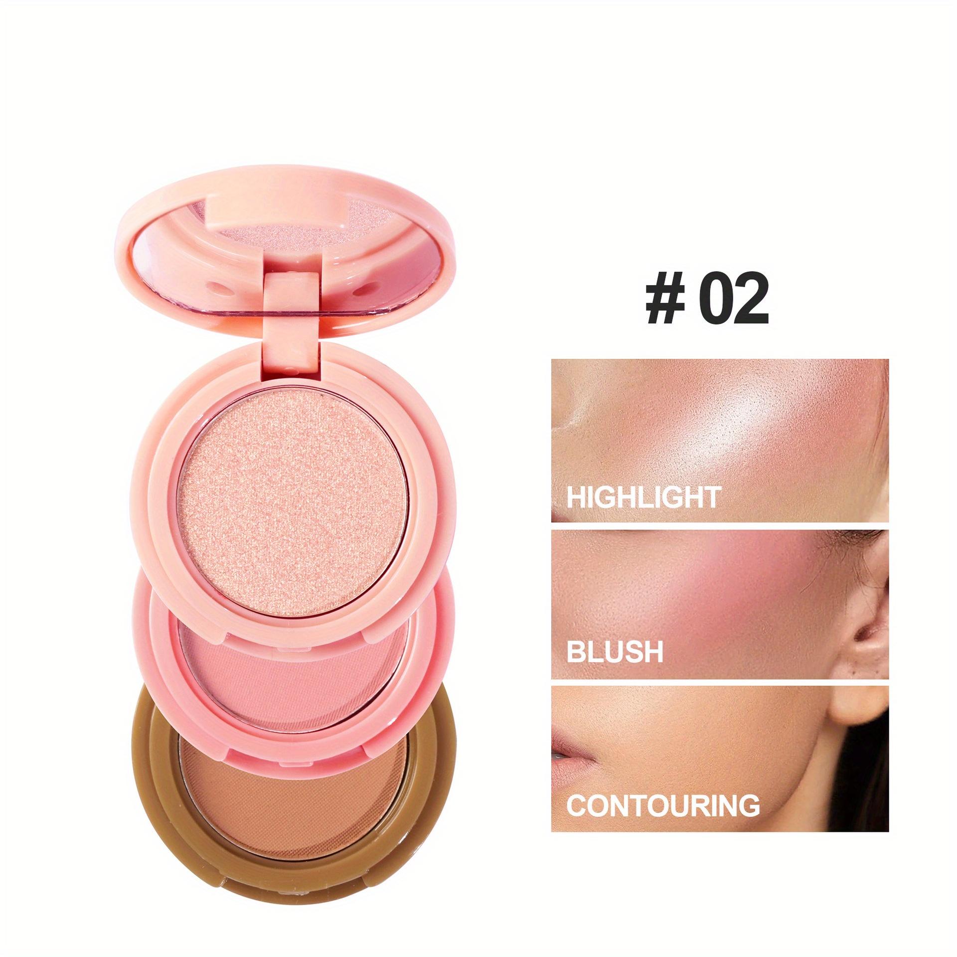 

Highlight Blush Repair Volume 3in1 Универсальный диск для осветления тона кожи Улучшение теней для носа Макияж подходит для женщин 02#