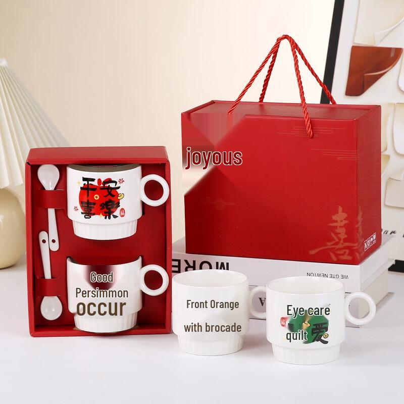 MOZHOU Ceramic Mug with Spoon and Handle