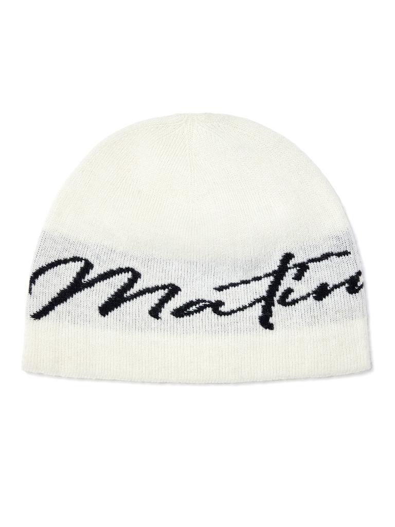 Mattengkim Matin Logo Script Beanie In Ivory