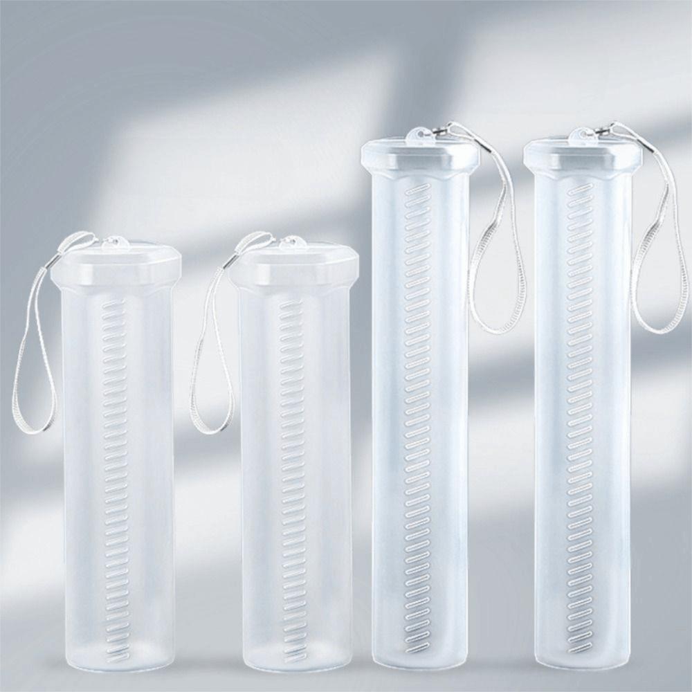 Extendable Artist Storage Tube Plastic Adjustable Length Pen Holder Translucent with Carrying Lanyard Brush Pencil Holder