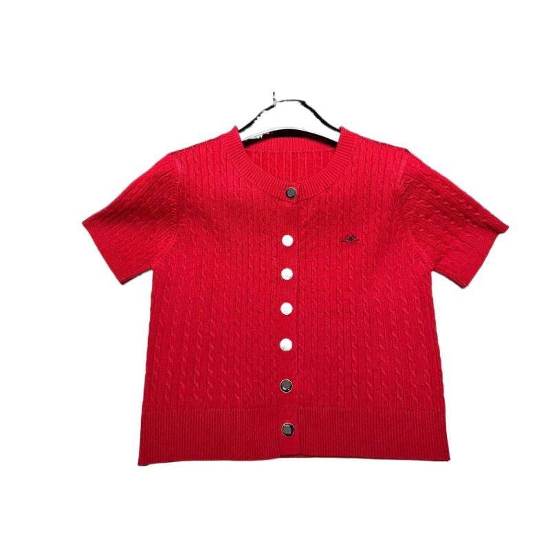 D Brand European Style Cartoon Embroidery Knit Cardigan - Women's Winter Versatile Age-Reducing Sweater Coat.