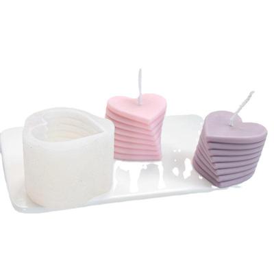 3D DIY Rotating Love Candles Mold Stacking Heart Shaped Aromatic Candle  Decoration Silicone Mold
