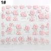 3D Embossed Pink Flowers Design Nail Art Decal Tips Stickers Manicure Tool