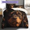 Black Rottweiler Pattern Bedding Home Decoration Birthday Gift (1 * Duvet Cover + 2 * Pillowcase, Without Core)