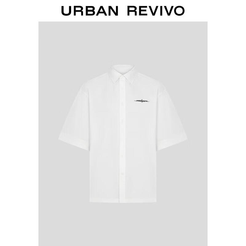 UR Men s Fashion Casual Color-block Letter Print Button-up Shirt XL