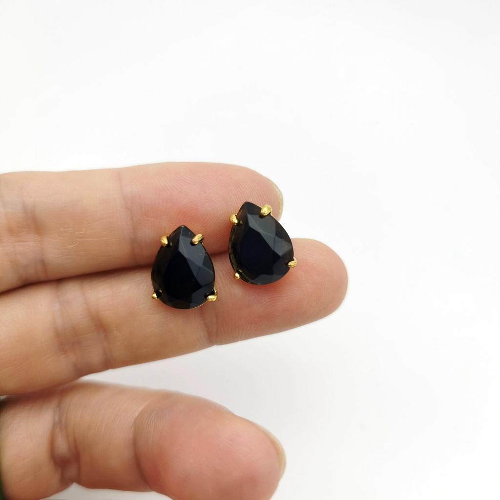 Casual Stud Earrings Water Drop Shape Faceted Natural Stone Earring Women Reiki Jewelry Fit for Party Anniversary Gift