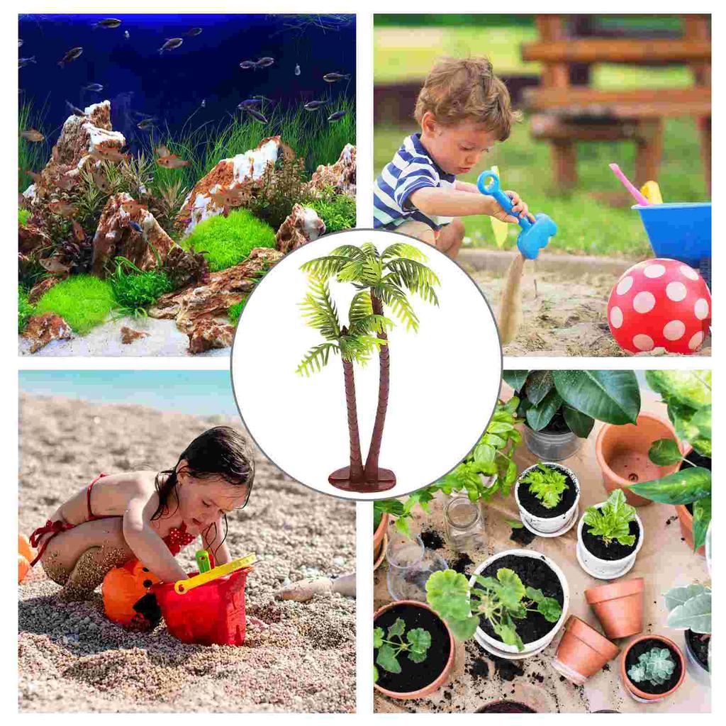 12 Pcs Potted Plant Seaside Fake Plants Artificial Indoor Coconut Tree Decoration
