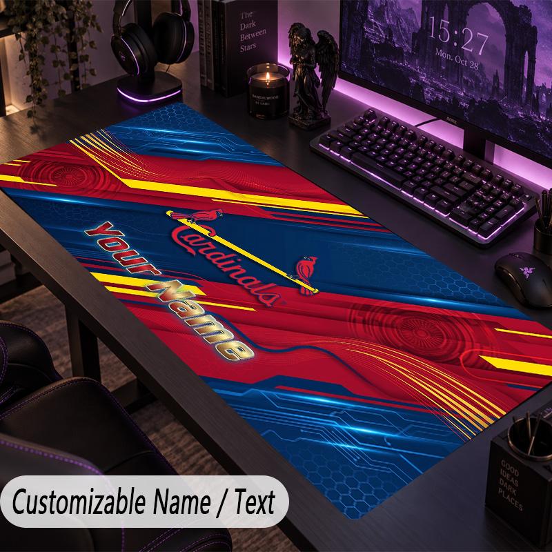 Large Mouse PadSt. Louis Cardinals Custom Name Text Personalized Desk Mat Non Slip Gaming Pad
