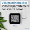 Capteur de température et d'humidité - SHELLY - H&amp;T Gen3 - Noir - Wi-Fi - Double alimentation