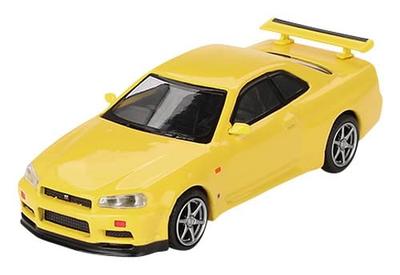 MINI GT 1/64 Nissan Skyline GT-R R34 V-Spec Lighting Yellow (Right-Hand Drive) Finished Product