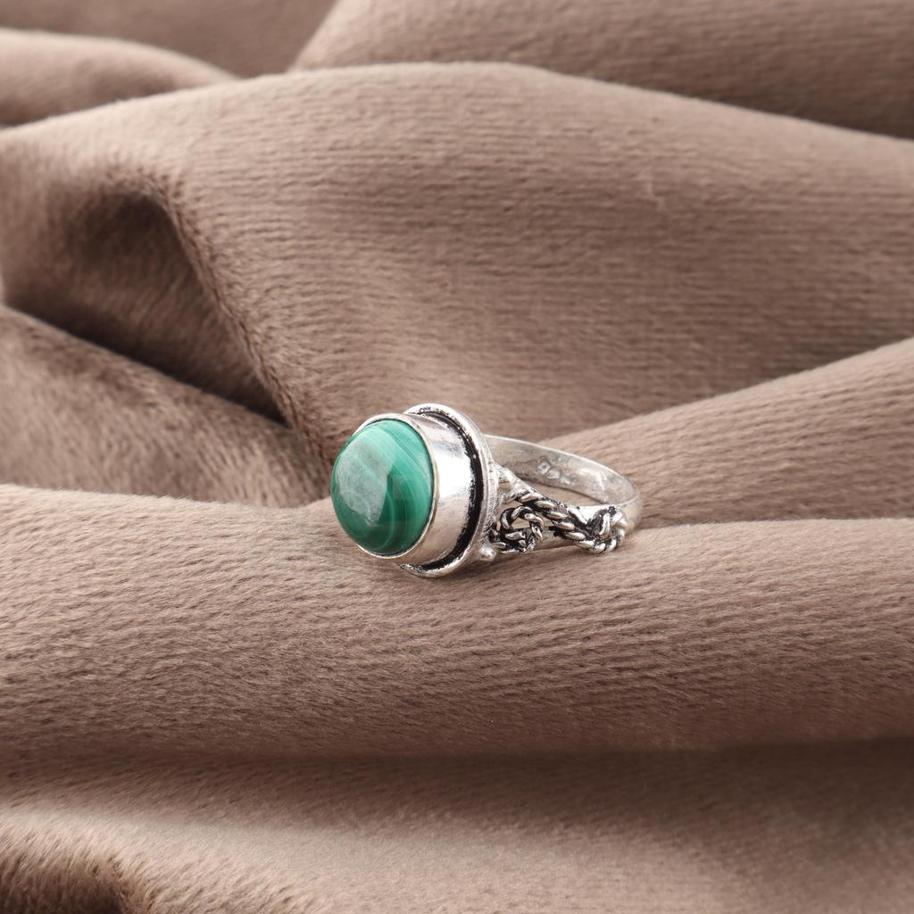 Malachite Ring, 925 Sterling Silver Ring Jewelry. Handmade Dainty Ring Gemstone Designer Jewelry Gift For Women