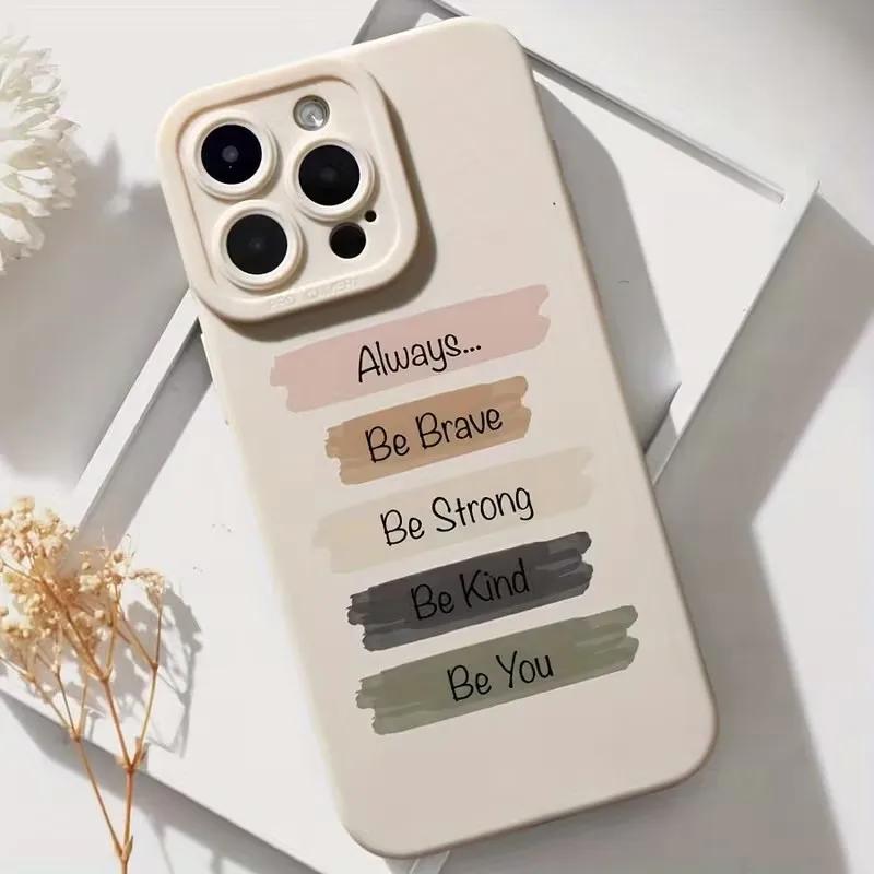Inspirational Quote TPU Soft Phone Case for iPhone 17 AIR 16 15 14 13 12 11 PRO MAX XS XR 7 8 PLUS Y2K Camera Protection Cover