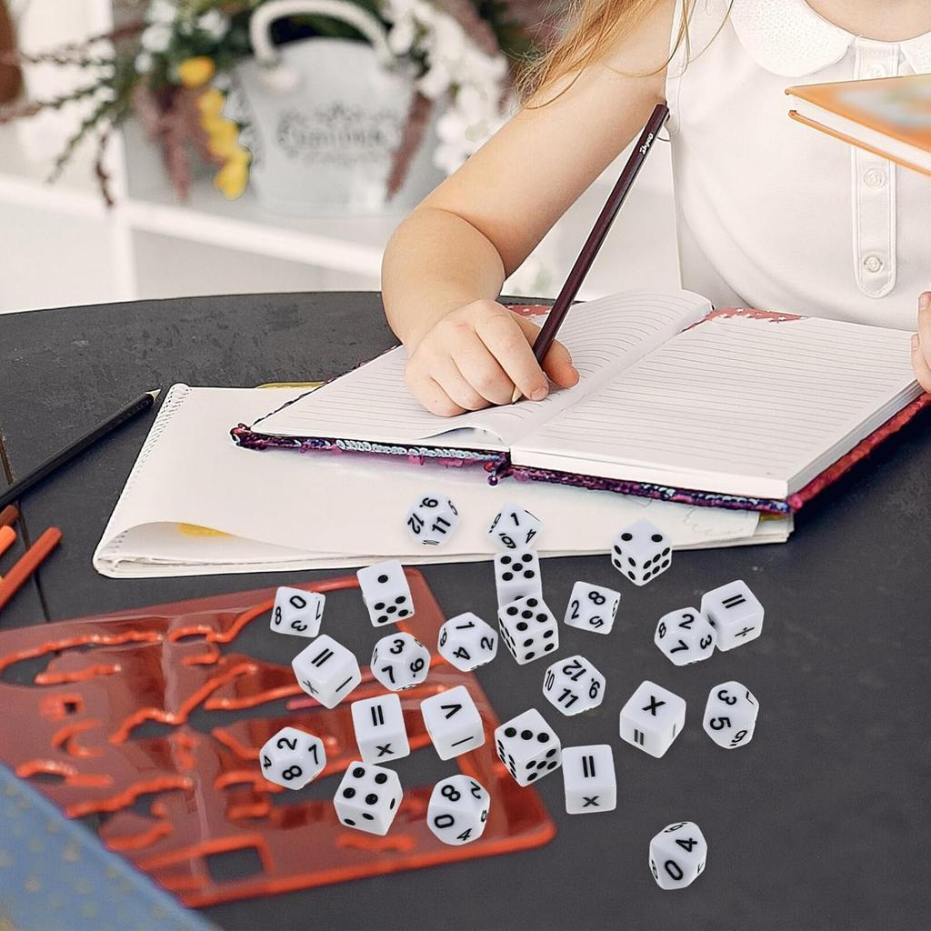Teaching Dice Set, Games for Kids 8-12, Include, Number Dice and Dot Dice for Math Teaching Classroom Supplies 24Pcs
