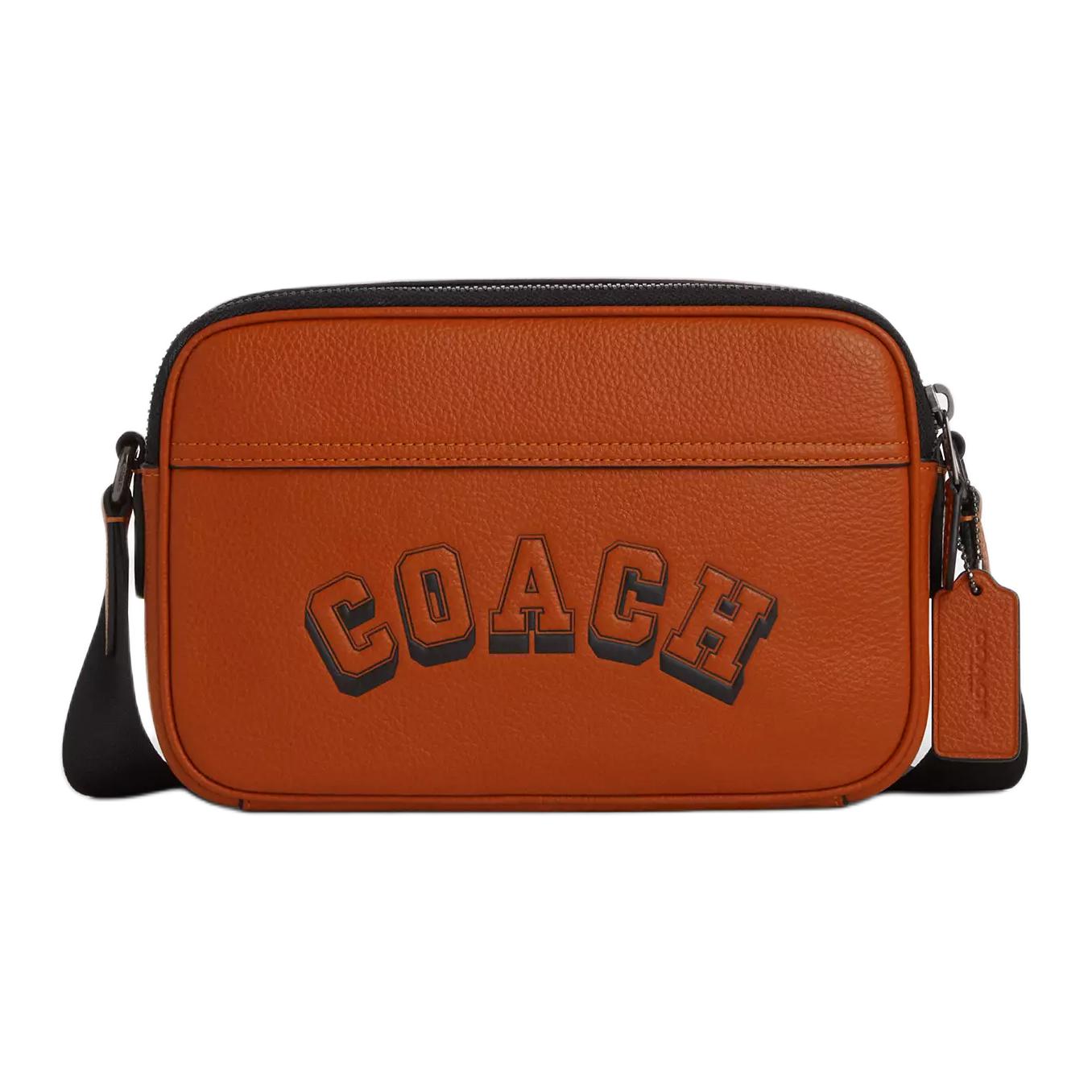

Coach Graham 23 Varsity Print Leather Shoulder Bag Medium Men Shoulder Bag Toffee CAJ64-QBYES Basic Set (Bag+Dust Bag)