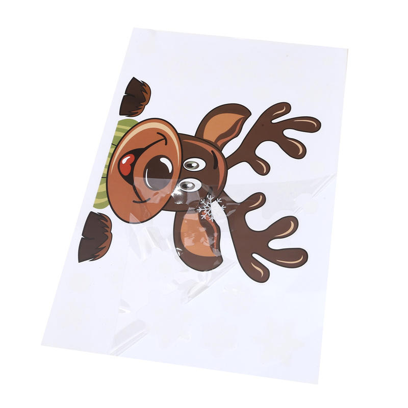 Vánoční elektrostatická samolepka na okno Skleněná nálepka Santa Claus Vločka Samolepky na zeď Pro dětské pokoje Novoroční ozdoby Dekor