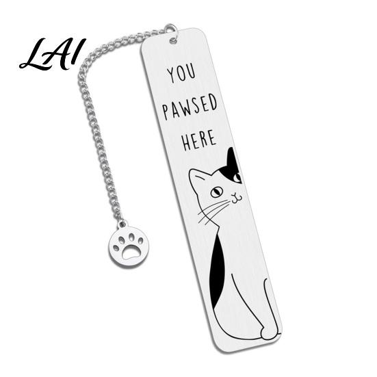 Gift for Book Lovers Cute Cat Bookmark Funny Metal Page Marker with Creative Durable Bookmark Quotes Stainless Steel Readers Lover Rust Proof