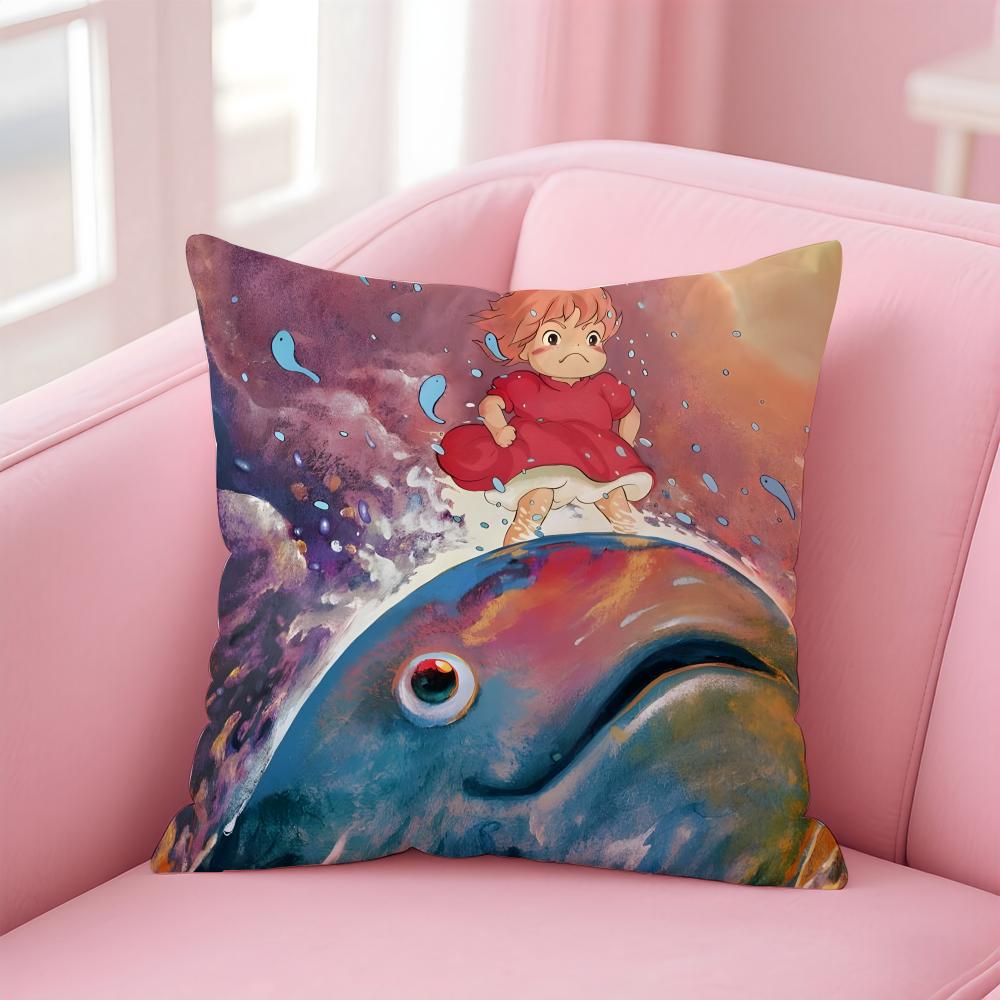 PPonyo Cushion Cover Pillow Case Soft Friendly Fabric Concealed Zipper