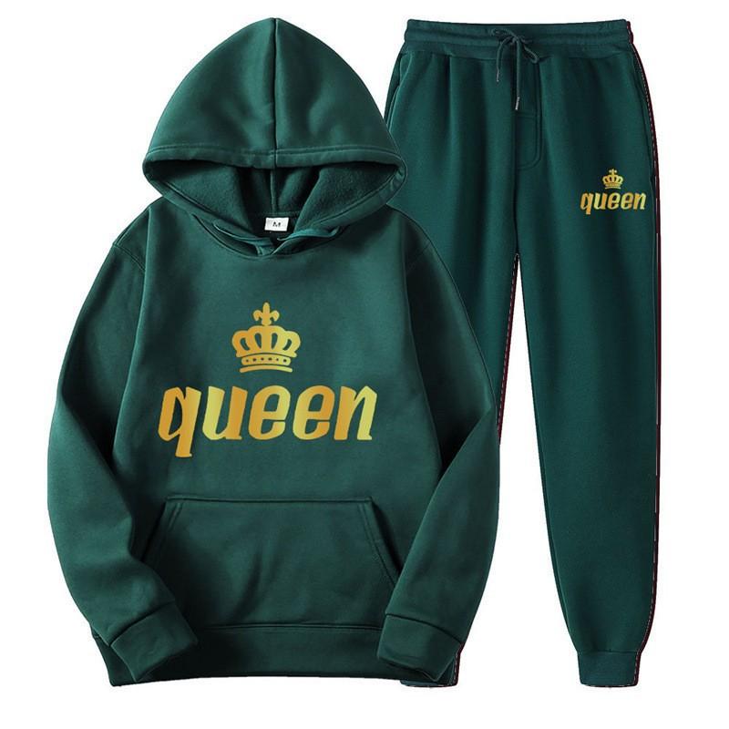 Hot-selling Fleece Pullover Hoodie Sweatpants Set Men and Women Youth Fashion Casual Letter Printing 2-piece Set