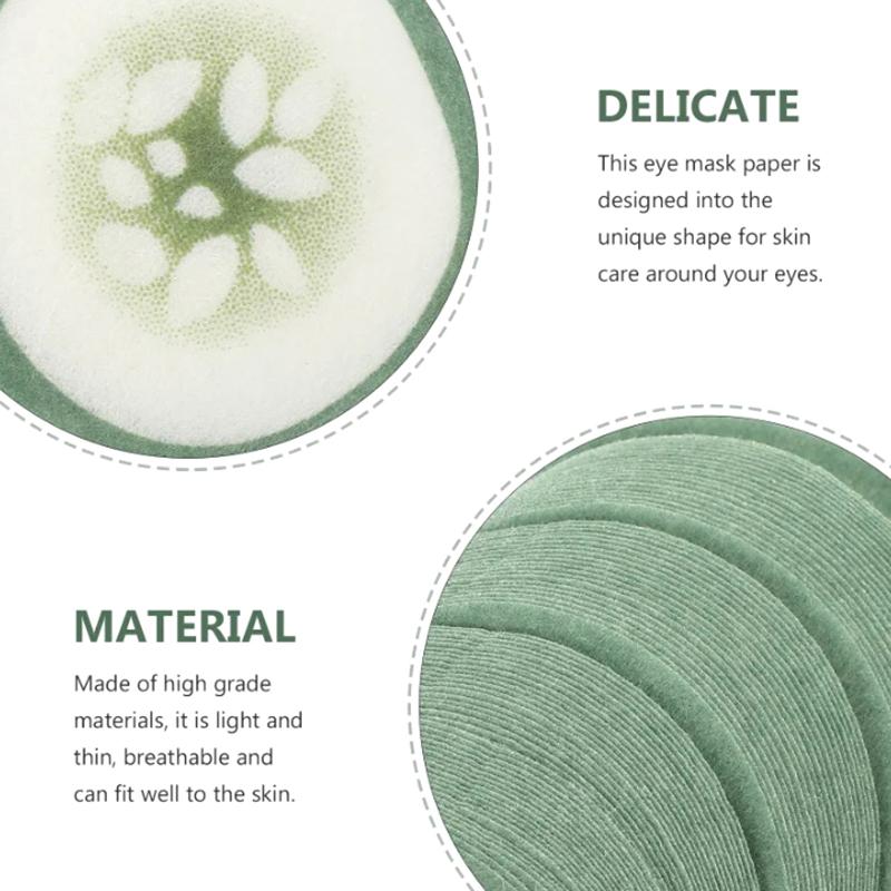 100Pcs Eye Scrub Cleansing Pad Mask Disposable Eye Scrub Cleansing Pads Pad Creative Green Cucumber Printed Eye Scrub Mask Sheet