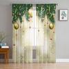 Farmhouse Christmas Ball Curtain Living Room Cafe Xmas Gifts Balls Window Curtains Kitchen Bedroom Outdoor Yard Sheer Polyester Ideal For
