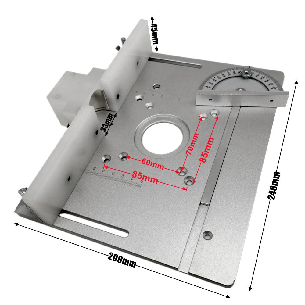 Multifunctional Aluminium Router Table Insert Plate Woodworking Electric Wood Router Flip Plate for Working Benches Router Plate