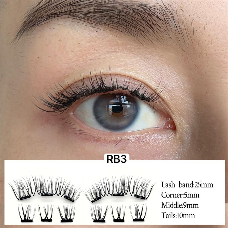 2026 New Arrival Reusable Synthetic Hair Custom Small Eyelash 23mm 25mm Lash Band Magnets False Lashes Partner Set Glue Free