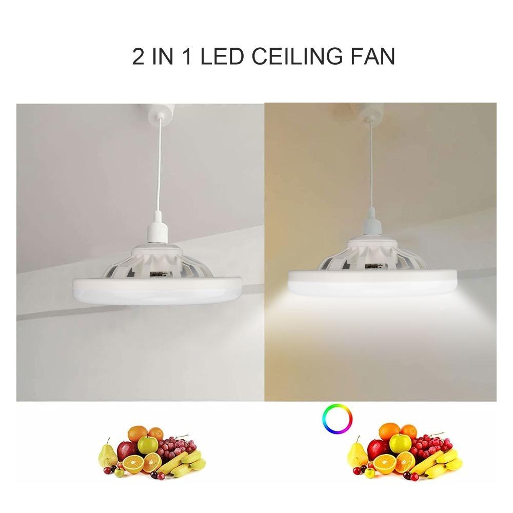 

AC 85-265V Ceiling Fan Light 30W Quiet Ceiling Fan Modern LED Fan Lamp Bedroom білий